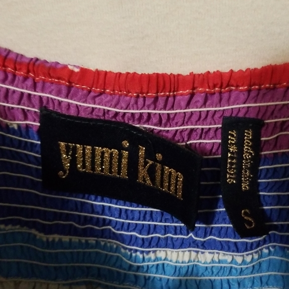 YUMI KIM silk blue stripe multicolored sleeveless top size S - Picture 4 of 7